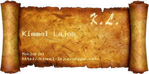 Kimmel Lajos névjegykártya